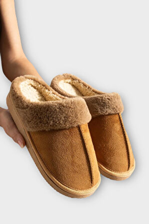 Kadın İçi Yünlü Sıcak Tutan Kışlık Ev Terliği TABA