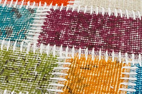 EL DOKUMA MULTİ RENGİ TAŞLİ DESEN PATCHWORK PASPAS