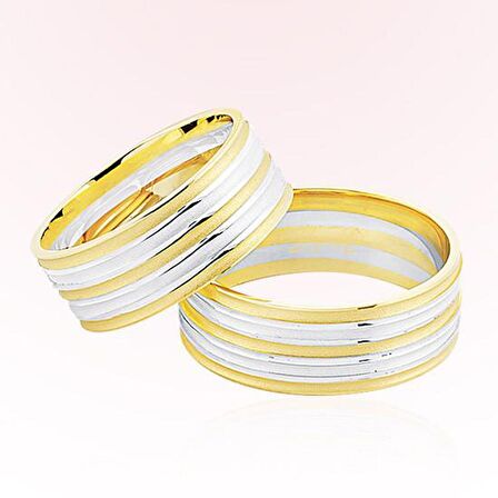 Sarı Beyaz Altın Alyans 7603