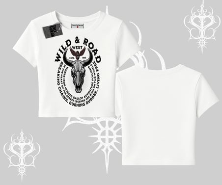 Babby Tee Tshirt Wild & Road Western Skull Biker Street Culture