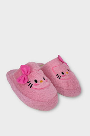 HelloKitty Figürlü Sıcak Tutan Kışlık Kadın Ev Terliği PEMBE