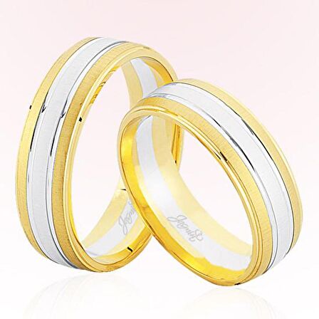 Sarı Beyaz Altın Alyans 7605