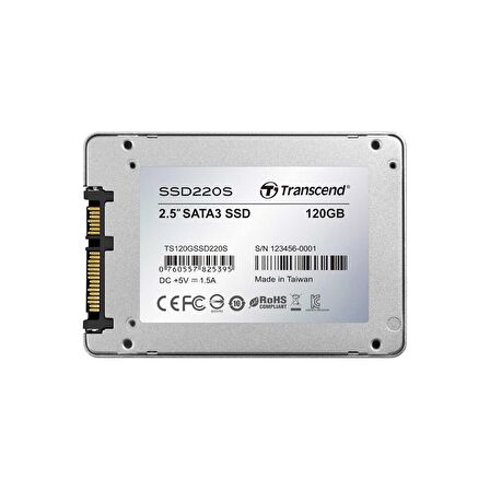 Transcend TS120GSSD220S 120GB 500/300MB/s 2.5" SATA3 3D TLC SSD