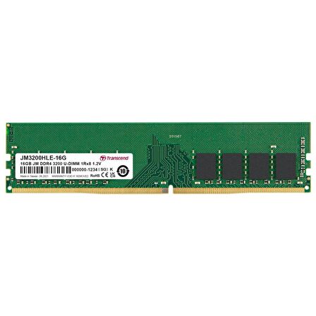 Transcend JM3200HLE-16G 16GB DDR4 3200Mhz CL22 1.2V Masaüstü Ram