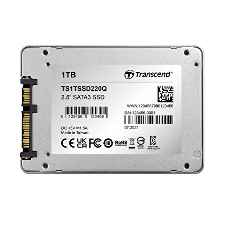 Transcend TS1TSSD220Q 2.5 İnç 1 TB Sata 500 MB/s 550 MB/s SSD 