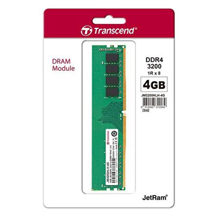 Transcend 4GB JM DDR4 3200 U-DIMM 1Rx8 512Mx8 CL22 1.2V