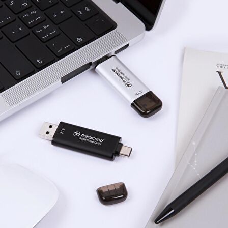 Transcend TS2TESD310C 2TB, External SSD,ESD310C,USB 10Gbps, Type C/A, Black