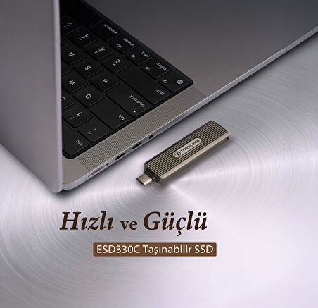 Transcend TS2TESD330C 2TB Type-C 10Gbps Gizlenebilir Başlıklı Taşınabilir Metal Kasa SSD