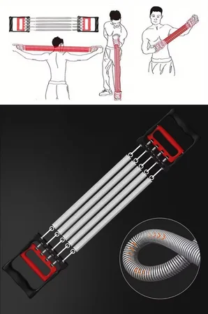 BY NEVSER® Göğüs Genişletme ve Kuvvet Egzersiz Aleti – 5 Yaylı 5 Kademeli Ayarlanabilir Fitness ve Kuvvet Antrenmanı Ekipmanı