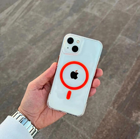 iPhone 14 ile uyumlu Kılıf Crystal Clear Magsafe ile uyumlu Wireless Şarj