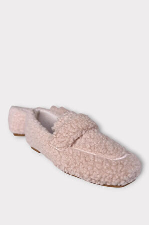 Ultra Yumuşak Peluş Ses Yapmaz Hafif Taban Ev Babeti Kadın Panduf PUDRA