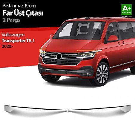 S-Dizayn VW Transporter T6.1 Krom Far Üst Çıtası 2 Prç. 2020 Üzeri
