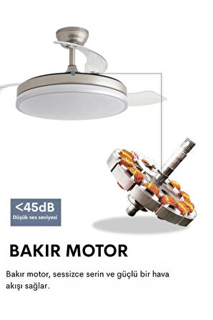Dlc Zonda 107 Cm Gümüş Renk Led Tavan Vantilatörü
