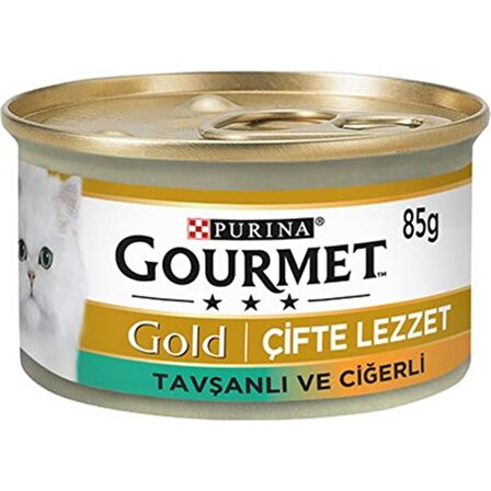 Gourmet Gold Çiftelezzet Ciğer Tavşan Kedi Konservesi 6x85 Gr