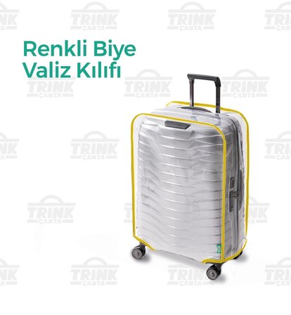 Şeffaf Valiz Ve Bavul Koruyucu Kılıf RENKLİ BİYE