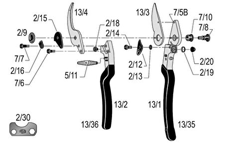 Felco 13 Budama Makası By-pas Sağ El