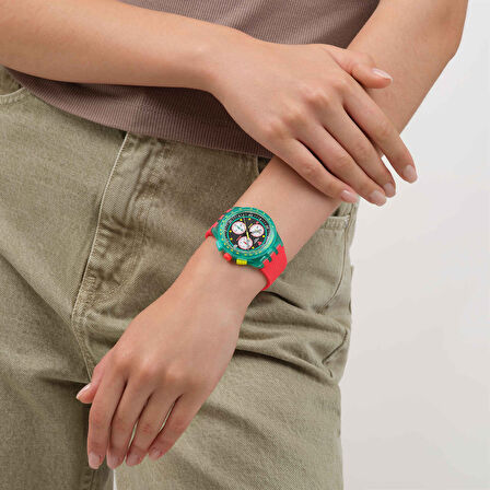 SUSG409 Swatch Neon Emerald Chrono Erkek Kol Saati SUSG409