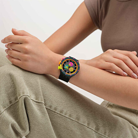 SB02B104 Swatch Neon Sepya Erkek Kol Saati SB02B104