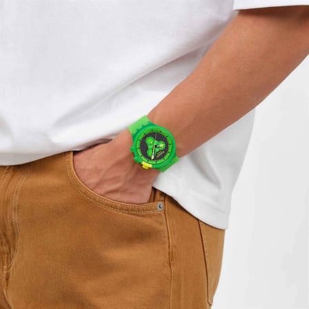 SB02G100 Swatch Glowingly Green Erkek Kol Saati SB02G100