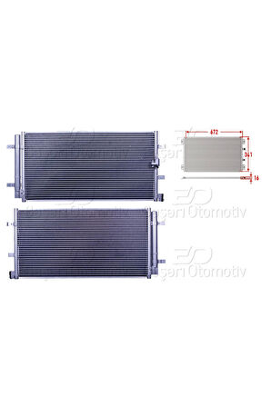 Klima Radyatörü 672x341x16 – 8T0260403C Wisco – Audı A4 A5 Q5 1.8 2.0 3.0 08 Ve Sonrası Uyumlu