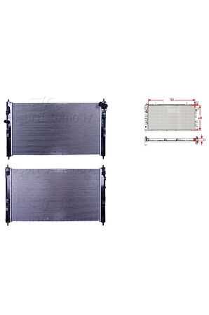 Su Radyatörü Brazing Mt 700X408X26 MM - 1350A763 Wisco - Mitsubishi Asx 1.6dı-D 10 Uyumlu