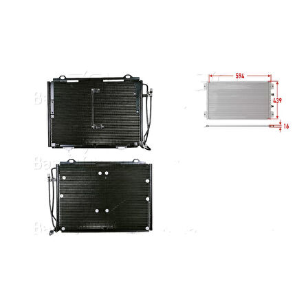 Klima Radyatörü 594x411x16 mm – 2028300770 Wisco - Mercedes W202 C200d. 96-00 Arası Uyumlu