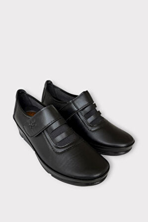 Cırtlı Ortopedik Anne Kadın Casual Ayakkabı SİYAH