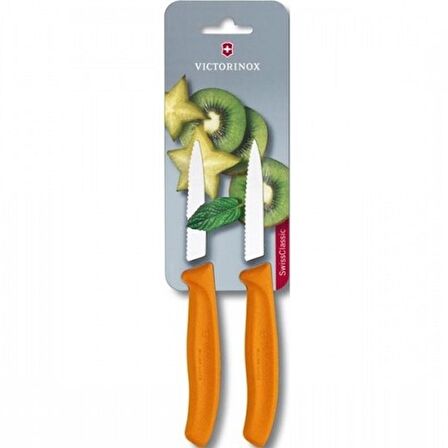 Victorinox 6.7636.L115B Sebze Bıçağı Seti 2'li Turuncu 
