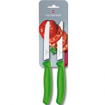 Victorinox 6.7836.L114B Sebze Bıçağı Seti 2'li Yeşil 