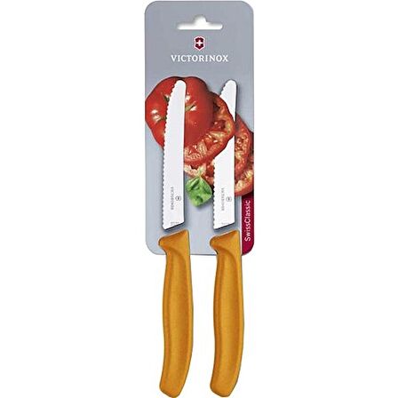 Victorinox 6.7836.L118B Swiss Classic Sebze Bıçağı Seti 2'li Turuncu 