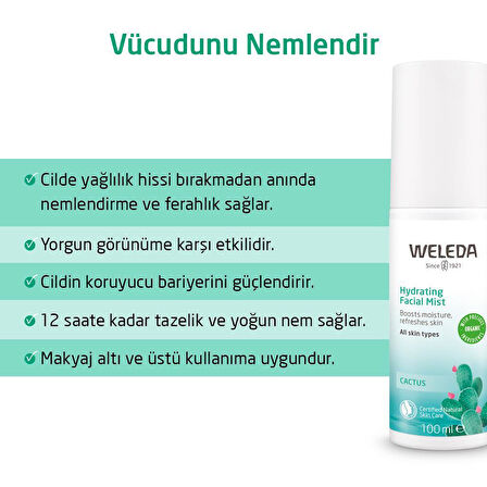 Weleda Cactus Organik Nemlendirici Yüz Spreyi 100ml 