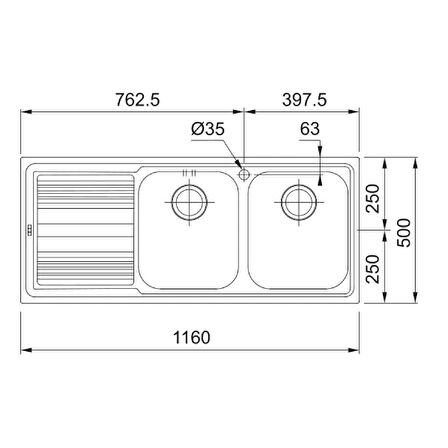 Franke Logica Line LLX 621-116 Sağ Damlalıklı Inox Eviye