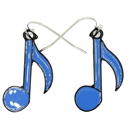 Diyez Müzik Mavi Nota Şeklinde Müzik Temalı Küpe