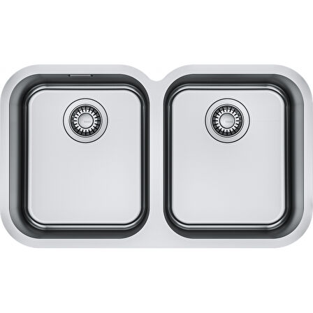 Franke Smart SRX 120-34-34  2 Gözlü, Paslanmaz Çelik, İnox Renk, Tezgah Altı