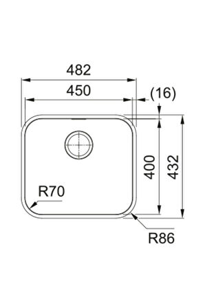 Franke Smart Cuba SRX 110-45 Tezgah Altı Evye