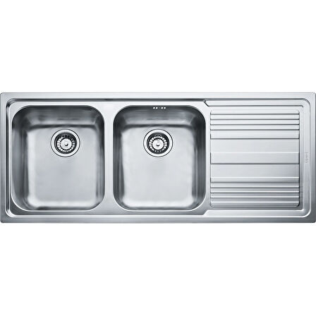 Franke Logica LINE LLX 621 Çelik Evye, 2 Gözlü, Sol Damlalıklı, İnox