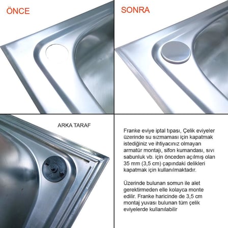 Franke İptal Tıpası Çelik