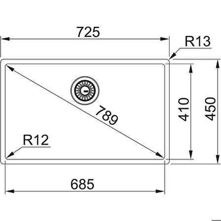 Celık Evye Box Bxx 210/110-68 Tek Gözlü Damlalıksız