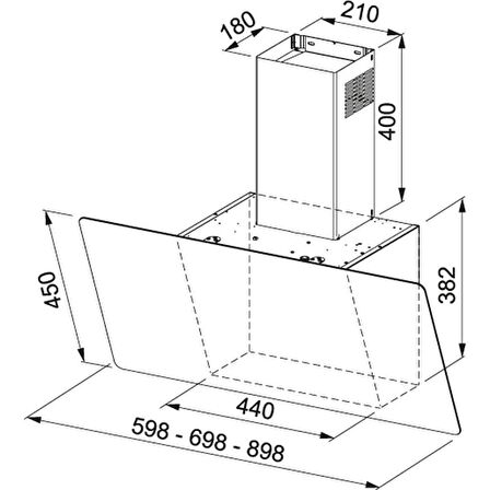 Franke Smart Linear FPJ V 915 V BK/SS A Eğik Davlumbaz,90 Cm, Siyah