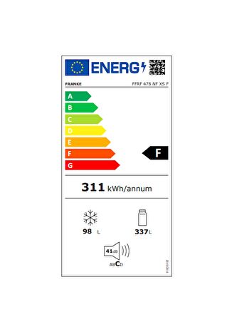 Franke FFRF 478 NF XS F 432 LT No Frost Çift Kapılı Buzdolabı - Gri