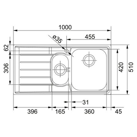 Franke NEPTUN NET 651 Mikroketen Sol Damlalıklı Çelik Evye