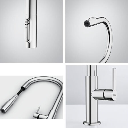 Franke Clear Water, Krom, Spiralli Mutfak Armatürü, Arıtma Cihazına Bağlanabilir ( ARITMA SİSTEMİ FİYATA DAHİLDİR.)