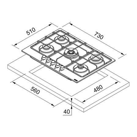 Franke FHSM 755 4G DC BK C Siyah Cam Ocak