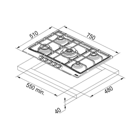 Franke FCH 755 4G TC N PW C Ankastre Ocak, Krem Renk, Classicline, Rustik, 75 cm