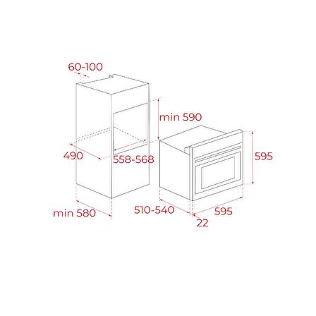 Teka Chef 1 Ankastre Set ( HE 715 SS - HLX 640 KBA0E - DF 60 )