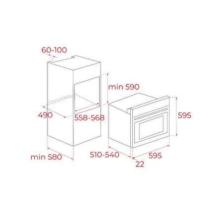 Teka Chef 3 Siyah Ankastre Set (HE 715 BK - HLX 640 KBC0E - DBT 60 BLACK)