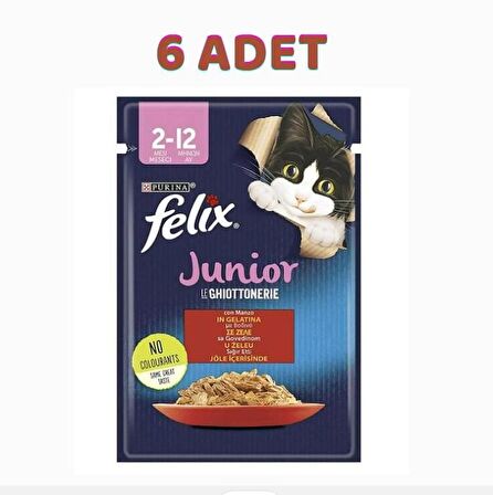 Felix Junior Sığır Etli Yavru Kedi Pouch 6x85 Gr