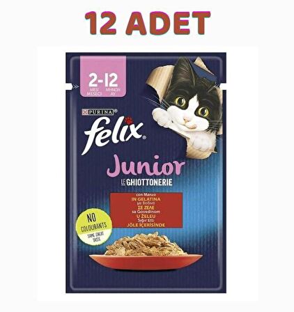 Felix Junior Sığır Etli Yavru Kedi Pouch 12x85 Gr