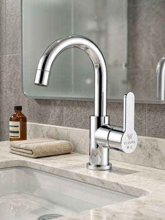 ELVORA SİLVER LÜX BANYO LAVABO BATARYASI