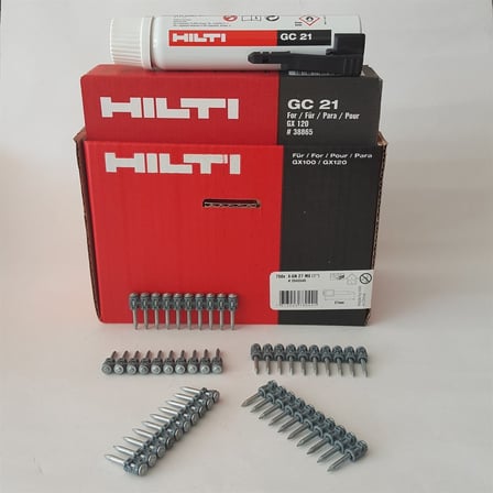 Hilti Gx 100/120 Gazlı Tabanca Çivisi 2.7 mm 750 Adet + GC 22 Gaz Tüpü Dahil
